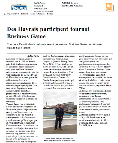 Des Havrais participent au tournoi Business Game